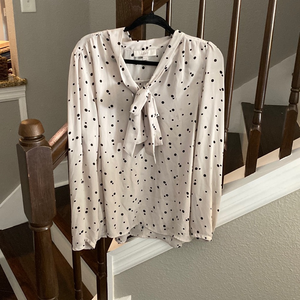 Black and White Bowed dress shirt